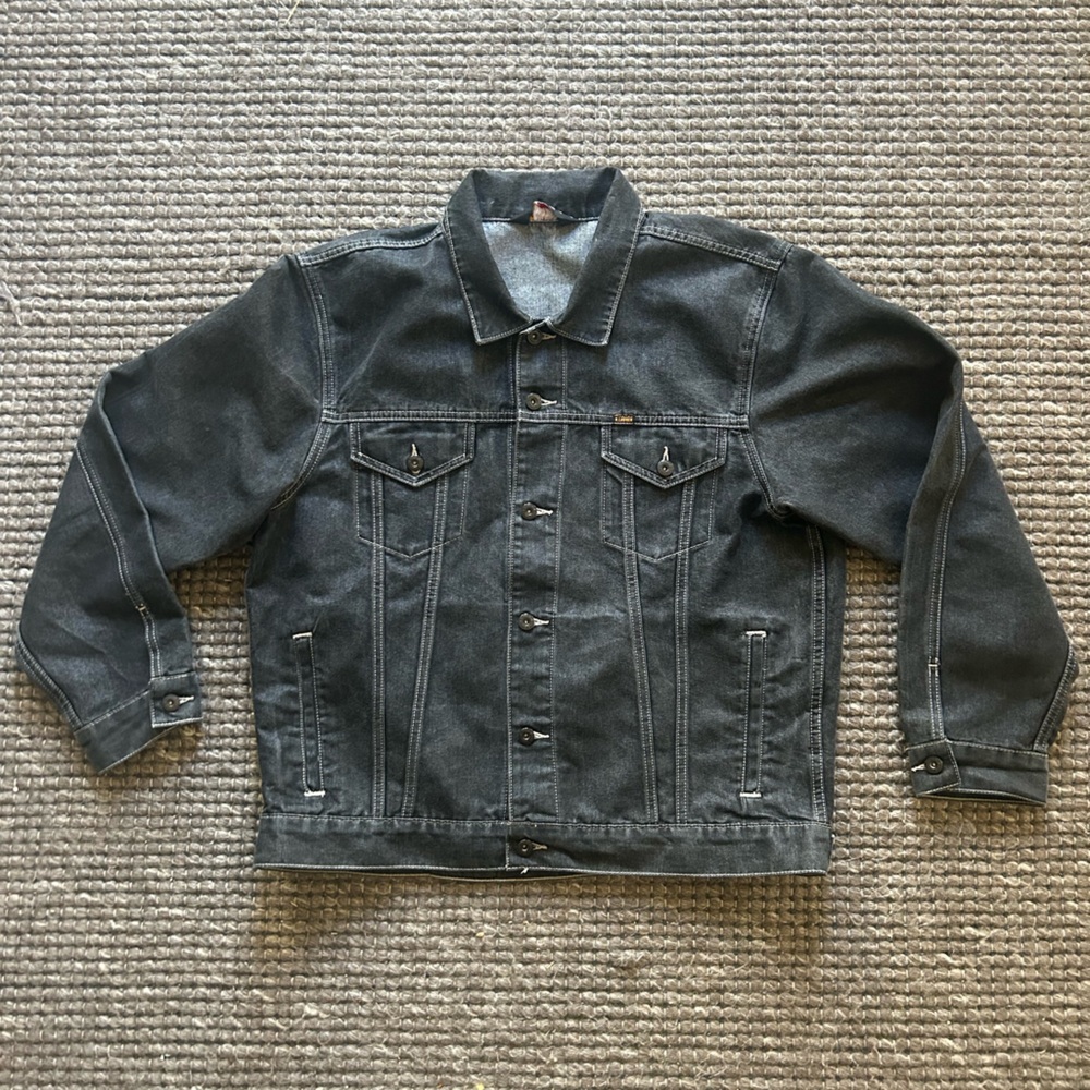 Ralph Lauren Polo Faded Black Denim Jacket W/ Contrast Stitching